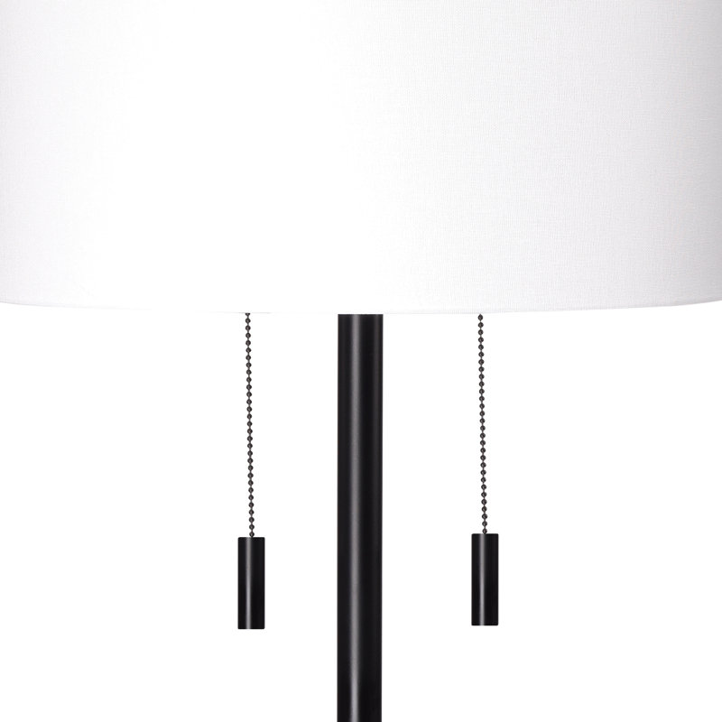 Lampe sur pied 64 po Senn, Noir mat