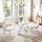 Merena 63'' Trestle Glass Top Dining Table Kitchen Table-725878315