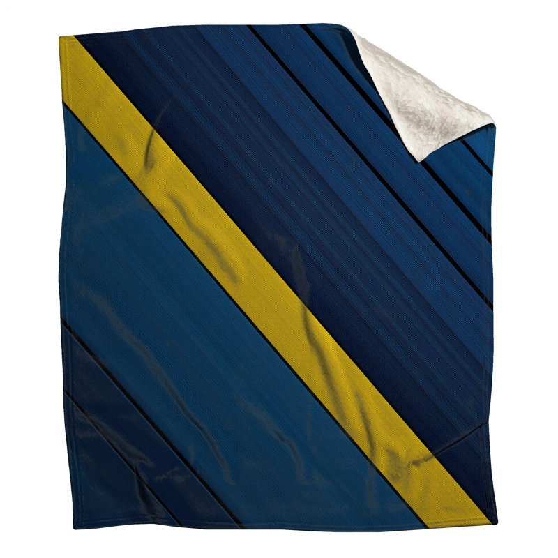 Couvertures à rayures bleues et jaunes, L 50 po x H 60 po