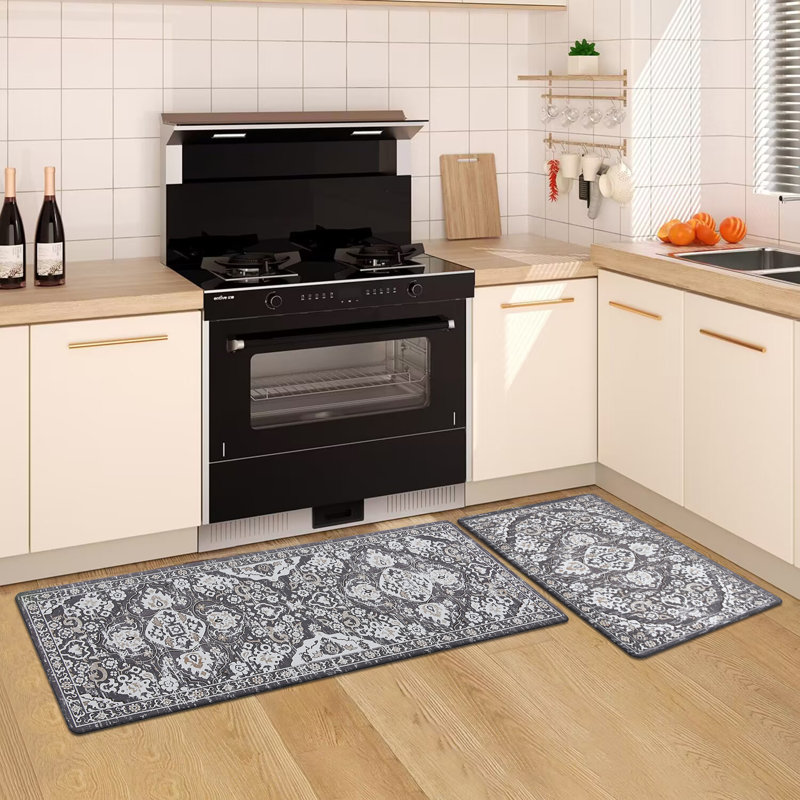 Bungalow Rose Jainiyah Anti-Fatigue Non-Skid Waterproof Kitchen Mat (Set of 2)