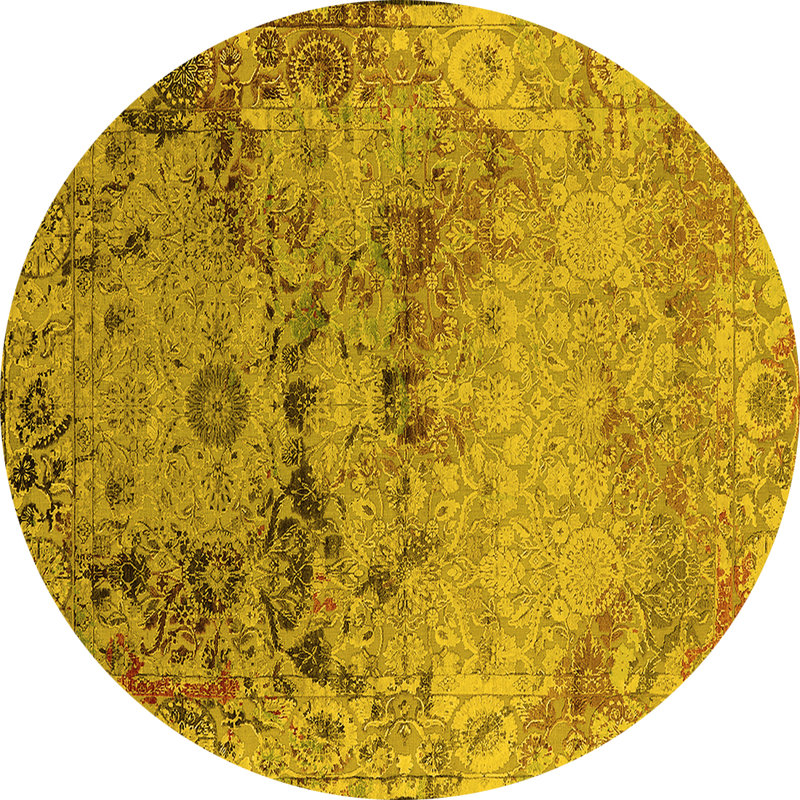 Tapis jaune Mid-Century moderne 2615