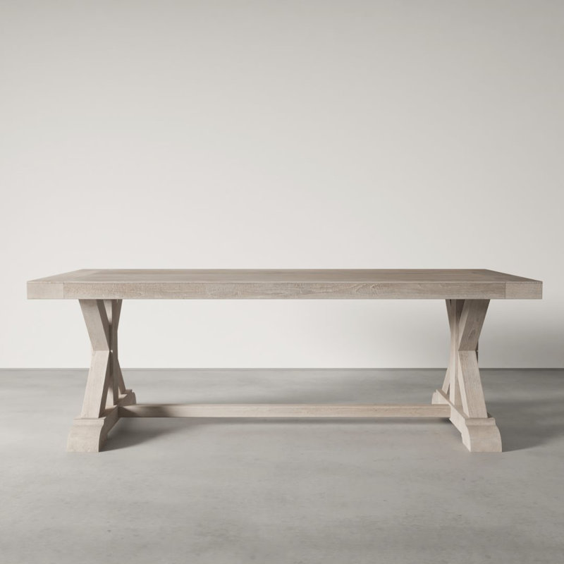 Table de salle à manger Madera, Blanc délavé, L 98 po x l 39 po