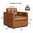 34.3″ Wide Leather Swivel Armchair with Wood Base-1636178294