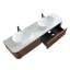 Meuble-lavabo mural de 72 pouces avec lavabo double blanc ovale à rayures et tiroirs de rangement-381137900-381137903-381137902