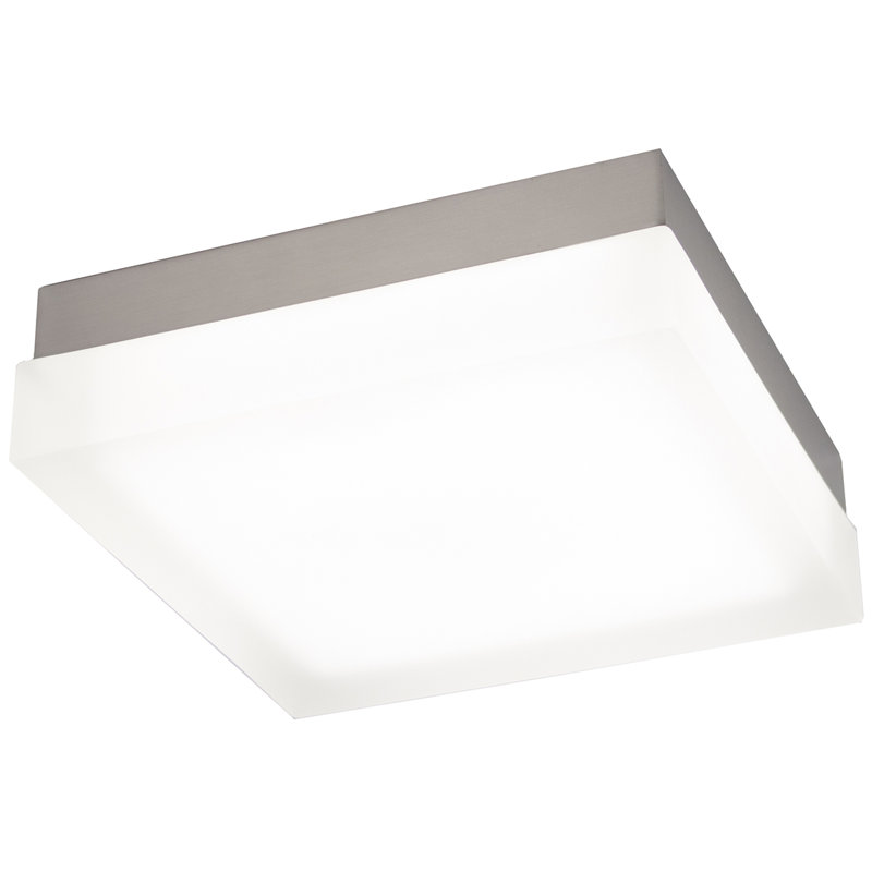 LED Flush Mount, Brushed Nickel, 3" H x 9" W x 9" D, 2700K