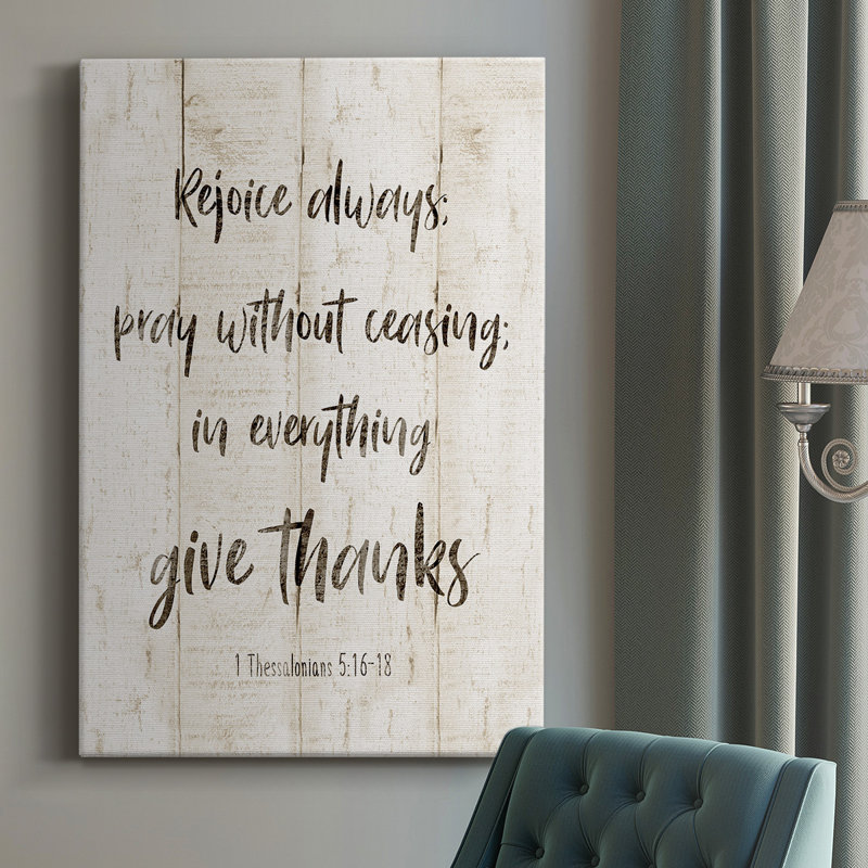Toile tendue avec châssis de qualité supérieure Rejoice Always, H 60 po x l 40 po x P 1 po