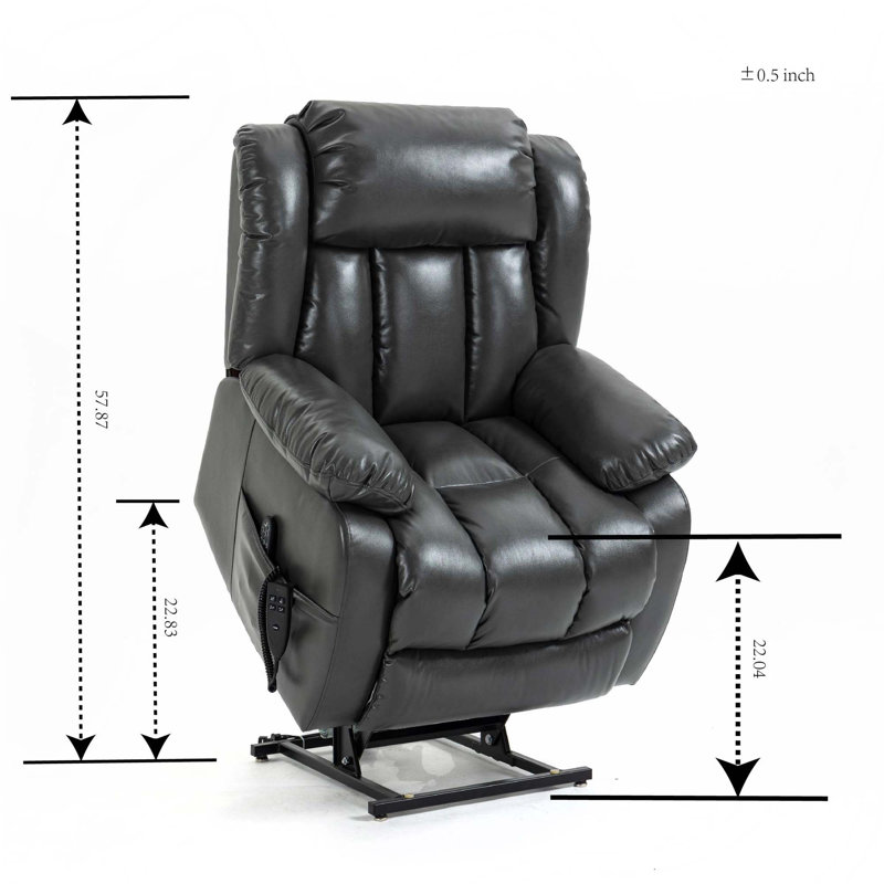 Dual Motor Infinite Position Up To 350 LBS Electric Medium Size Power Lift Recliner Chair With 8-Point Vibration Massage And Lumbar Heating