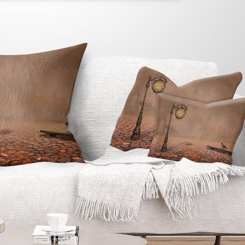 Coussin de photographie au-dessus d’un vieux temps paysage