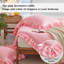Ensemble d'édredon rose à volants pour lit simple, 3 pièces