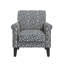 Chaise d'appoint à motif de vigne bouclée noire avec pieds en bois massif brun foncé-850359120