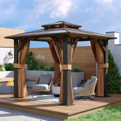 8 Ft. W X 8 Ft. D Aluminum Patio Hardtop Gazebo