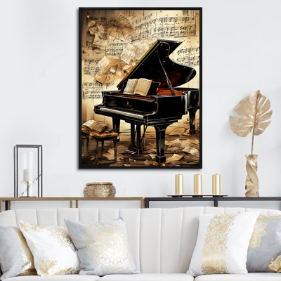 Classical Black Piano Sonata I - Piano Wall Art