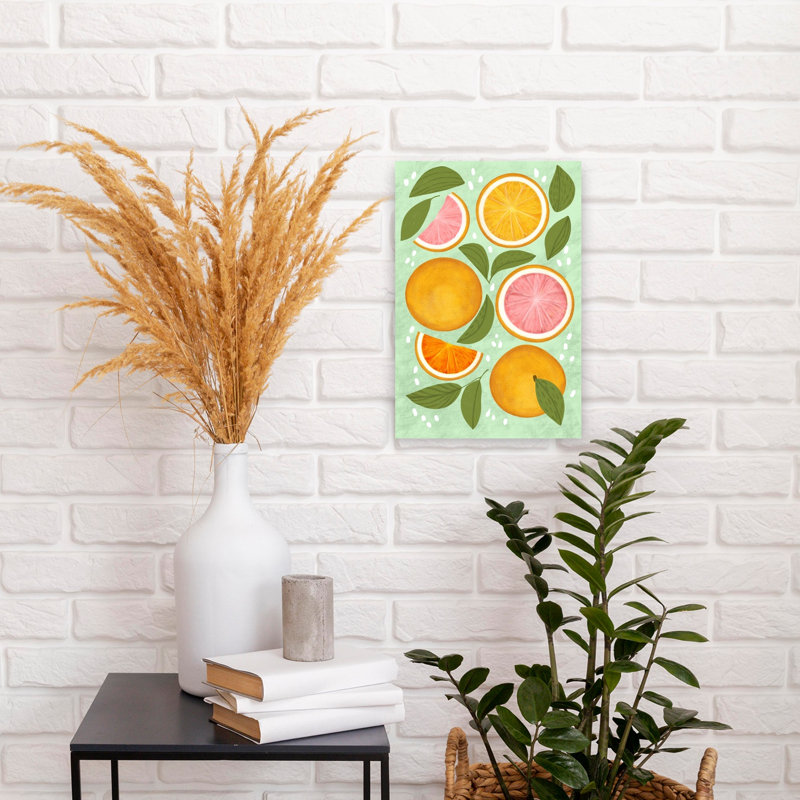 Art mural d'été frais et zestes, H 18 po x l 12 po