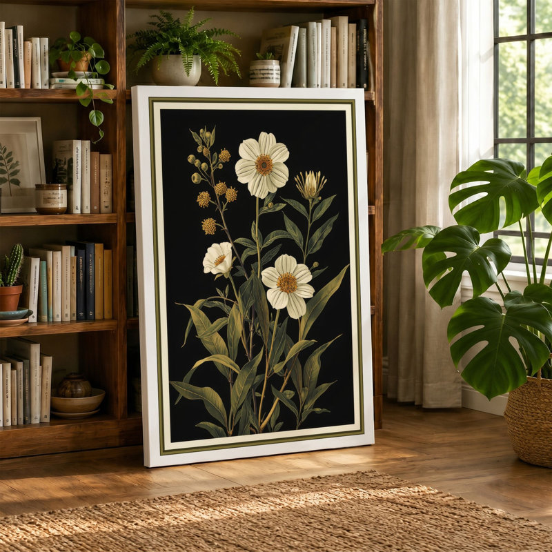 Study in Gold Botanical - Wrapped Canvas, 18x12 - 45.7 x 30.5 cm, White Border