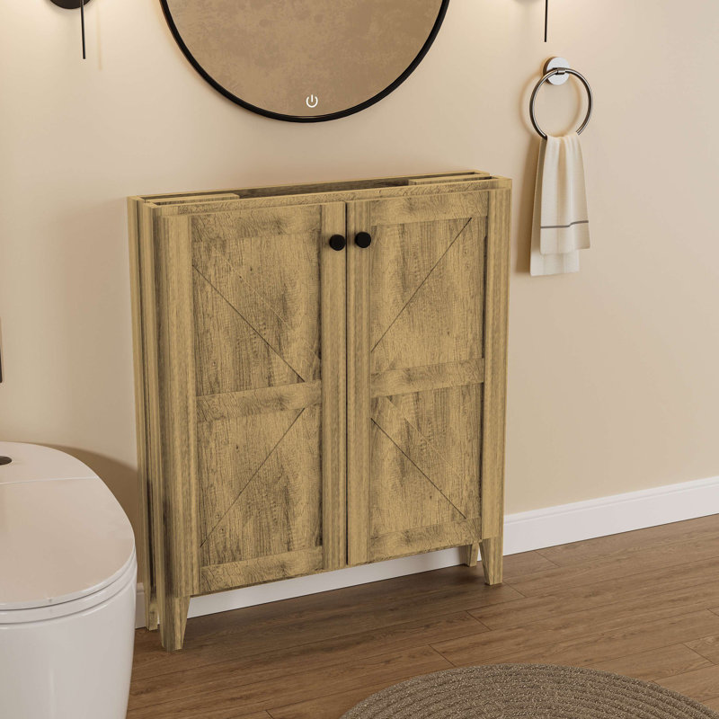 Armoire de plancher pliante avec évier en céramique - Installation brevetée en 1 minute, peu encombrante et facile à assembler, style américain