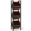 Support à panier industriel 15 po à 3 niveaux avec paniers en angle - Support à fruits et collation vertical rustique, organisateur de tour de rangement debout pour la cuisine, le garde-manger, la salle de bain, le salon - fini brun et noir