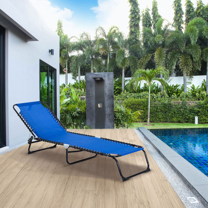 Saraha Steel Outdoor Lounge Chair, Blue