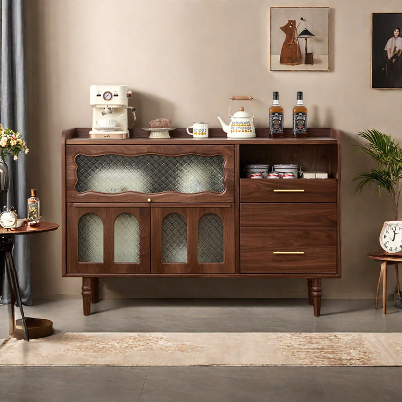 Armoire de rangement simple et rétro pour le salon, H 37,4 po x l 62,99 po x P 15,75 po