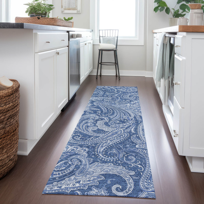 Fareham Flatweave Washable Paisley Indoor / Outdoor Rug, Runner 2'3" x 7'6"
