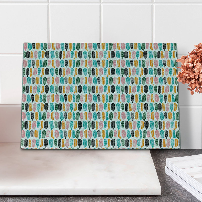 Multicolore, planche à découper en verre trempé Ambesonne