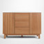 Meuble-lavabo simple de 120 cm avec lavabo en résine SMC, 3 tiroirs et rangement ajustable, design cannelé, style ferme moderne, salle de bain principale