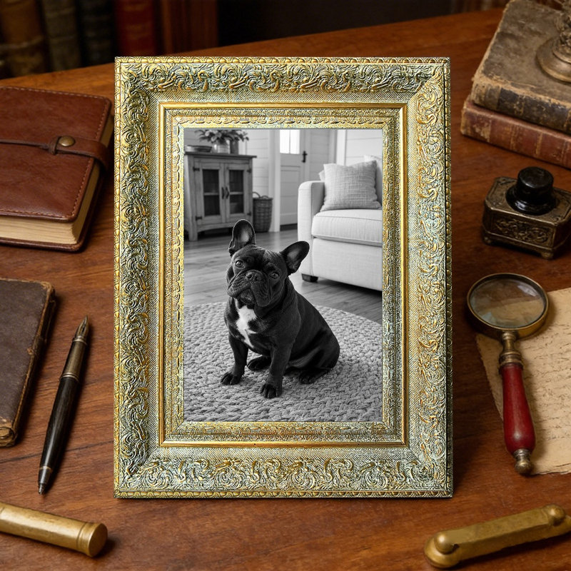 Cadre photo confortable avec profil décoratif 8 pi x 10 po 1PC or antique