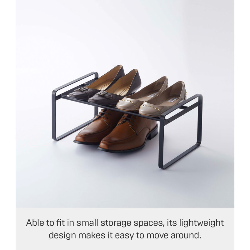 Gray Metal Stackable Shoe Organizer for Entryway