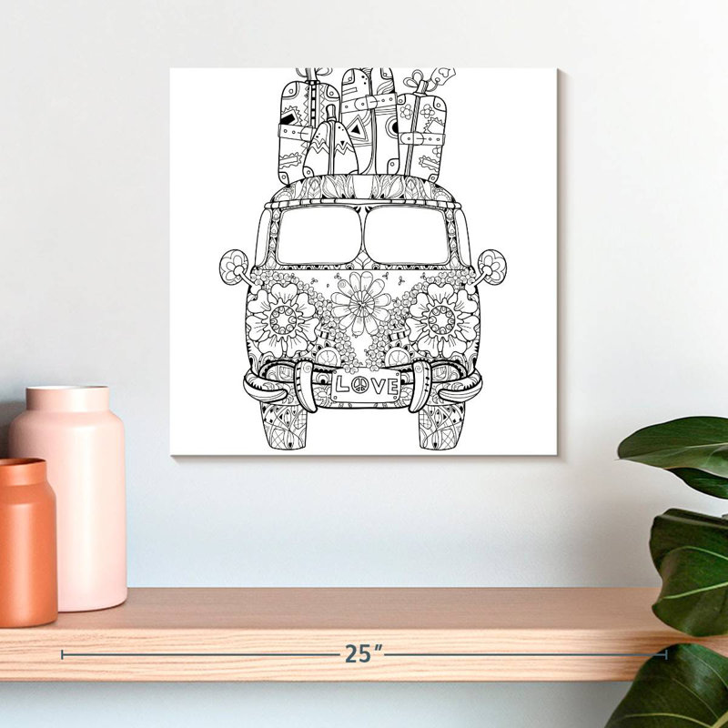 Floral Van, H 16 po x l 16 po