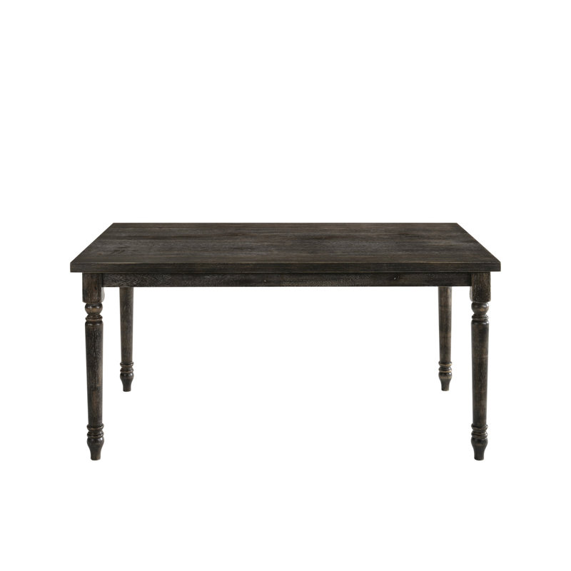 Table moderne gris avec texture riche - Ajoute un attrait visuel. Le bois synthétique de la salle à manger allie style et fonctionnalité