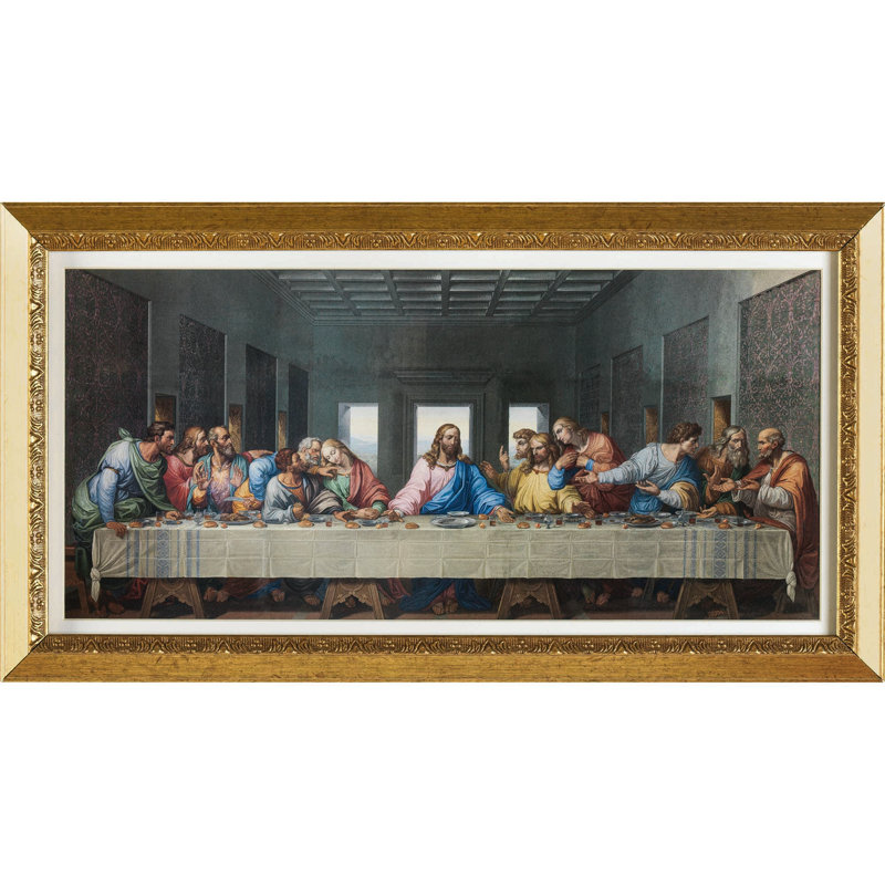 Art mural encadré, «La Cène», or