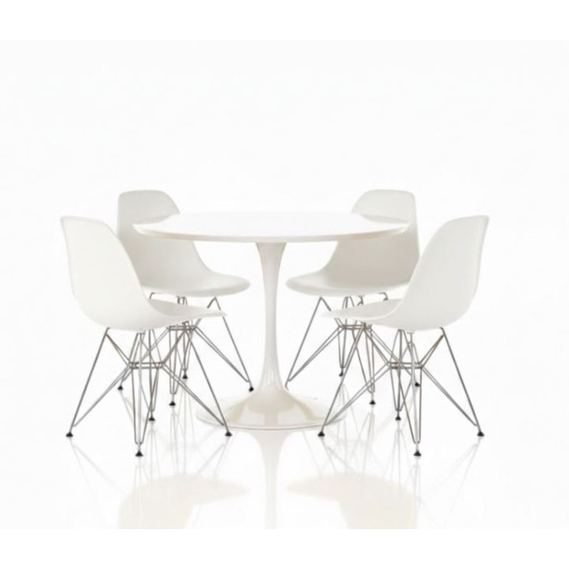 Chaise d'appoint en plastique Renna, Blanc