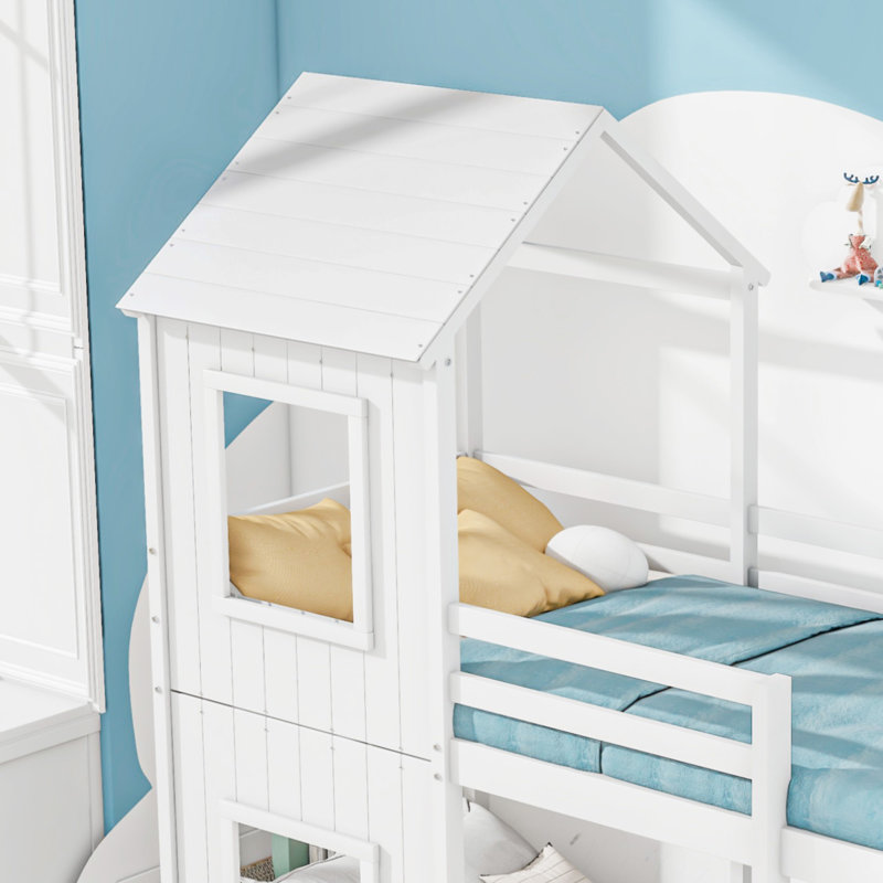 Single (3') Bunk Bed House Beds, White