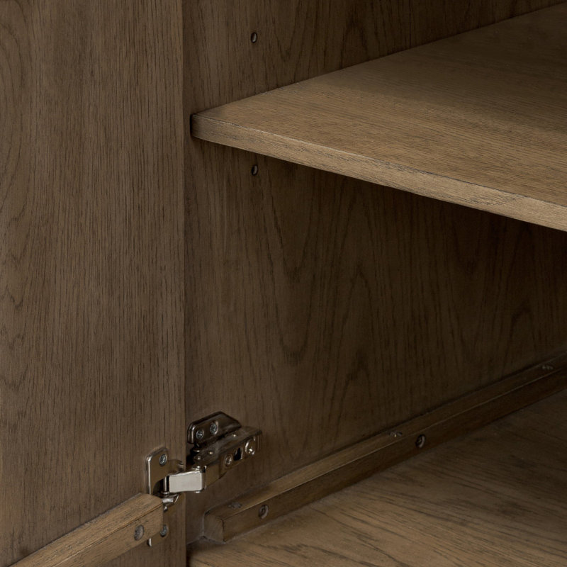 Leo Media Console-Smoked Black, Rustic Gray