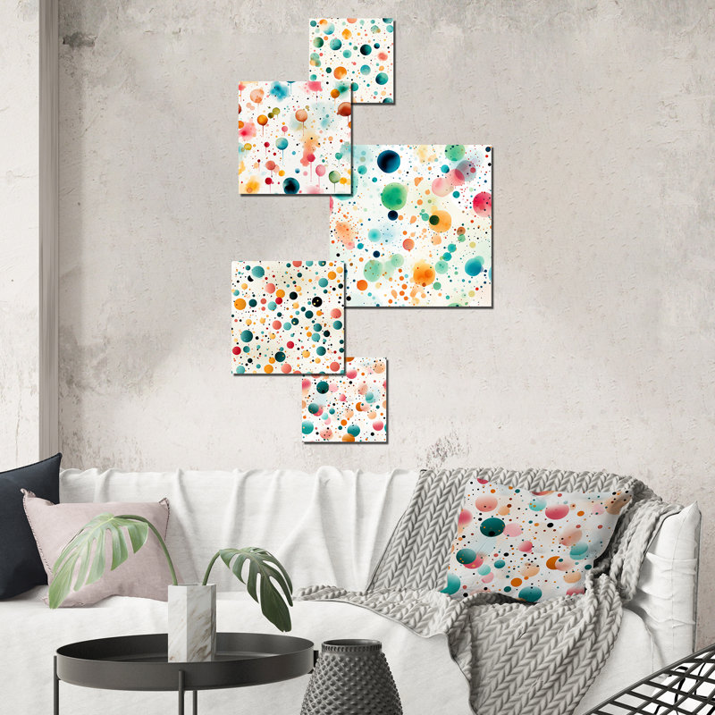 Ciarrah - Ensemble de 5 décorations murales à pois