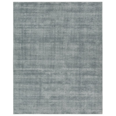 Tapis bleu uni fait à la main Molter FTR08 