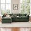 108" Modular Chenille Sectional Sofa with Movable Ottoman, Deep Seats, Side Pockets & 5 Pillows-1207185846