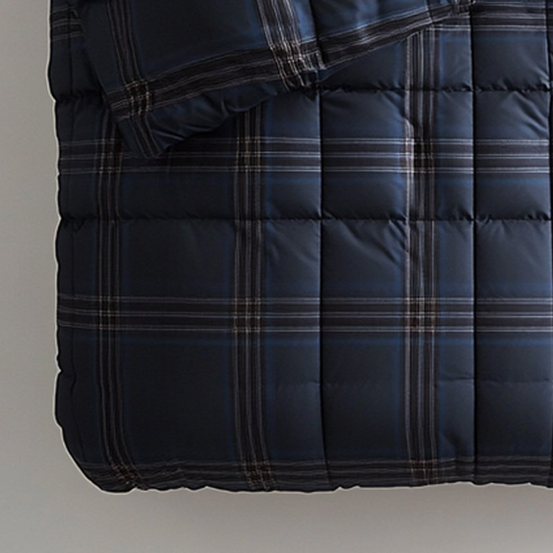 Couette tartan bleu foncé