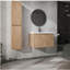 Meuble-lavabo mural avec lavabo et armoire latérale, porte à fermeture en douceur, armoire combinée-1412155831