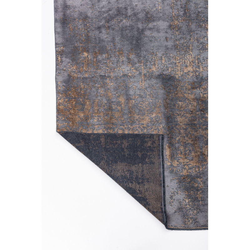 Rapture Gray Brown Damask Luxury Area Rug, Rectangle 7'10" x 9'10"