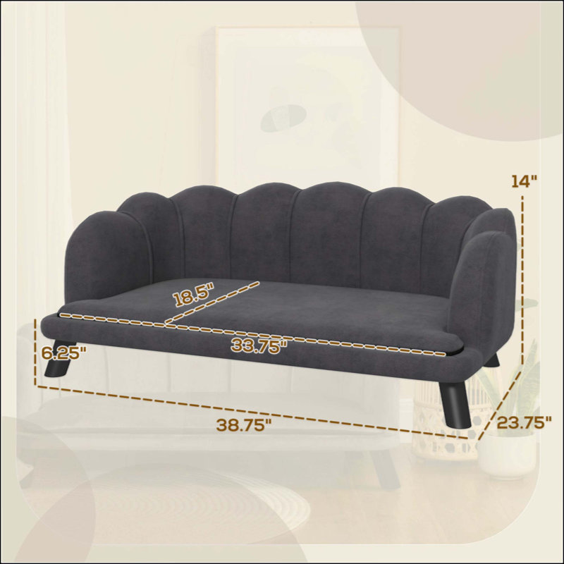 Le luxueux canapé-lit pour animal de compagnie Pearl, parfait pour les petits et moyens animaux, allie confort et élégance dans votre maison.
