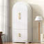 Armoire garde-manger arquée moderne avec tablettes de rangement réglables, MDF blanc