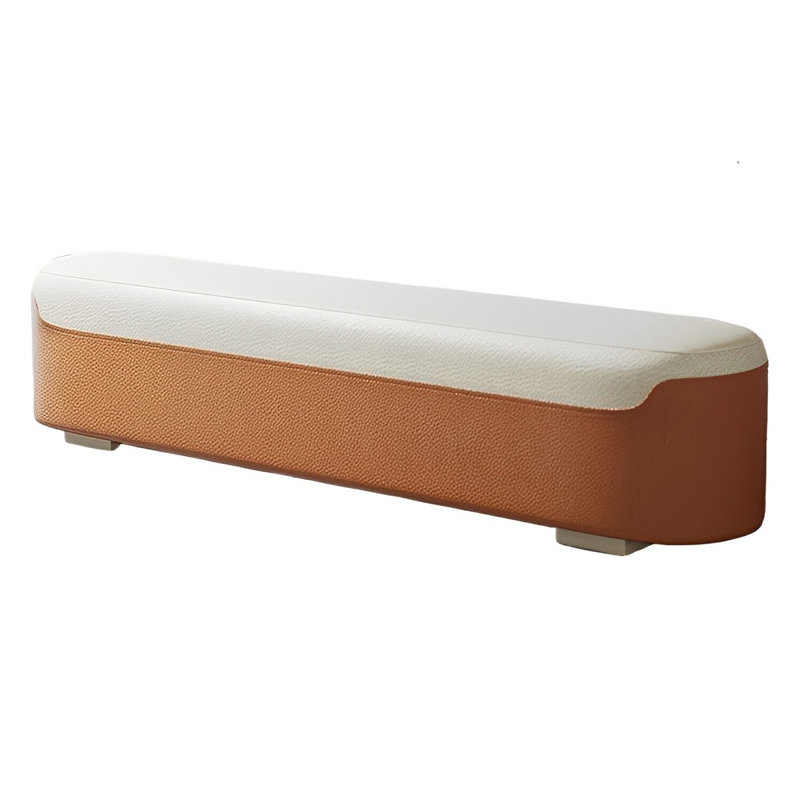 Banc rembourré en cuir Narah, H 16,92 po x l 70,86 po x P 19,68 po