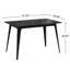 Ensemble de salle à manger 5 pièces de style Mid-Century moderne, structure en bois d'hévéa, une table et 4 chaises rembourrées, noir et gris clair-646919354