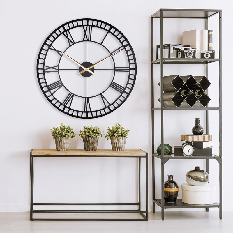 Large Metal Skeleton Wall Clock - 80cm dia.