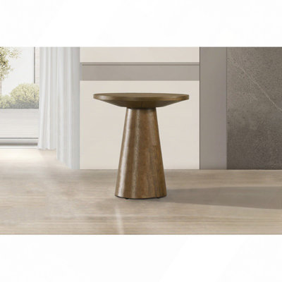 20" Round Wood Console Table Living Room Sofa Table With Pedestal Base