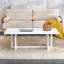 Table basse de style chinois en bois massif blanc et imitation rotin, table basse rectangulaire en bois massif, table basse classique en bois massif de style imitation rotin. W1512P245681