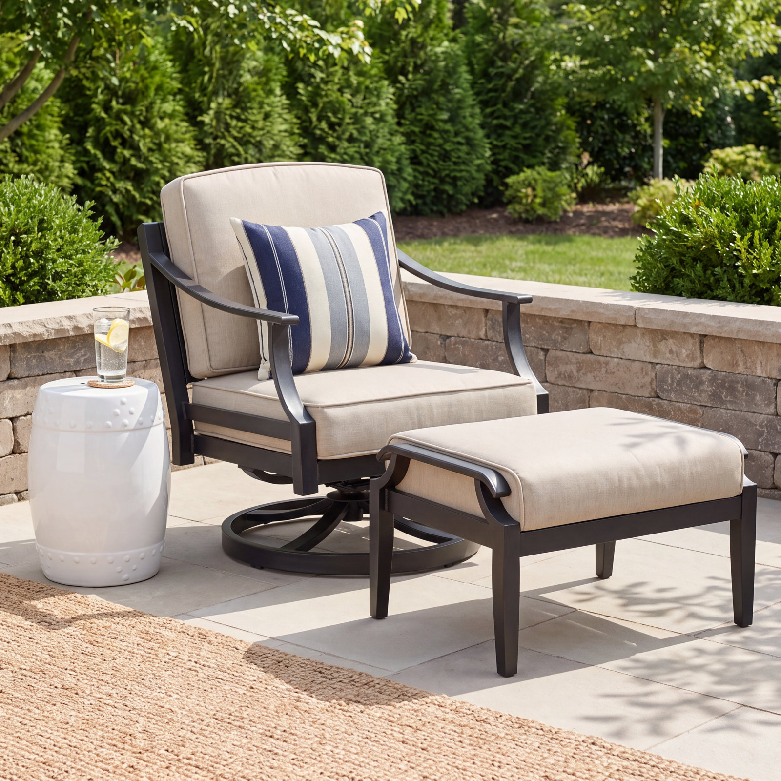 Tamarin Sunbrella® Swivel Patio Lounge Chair
