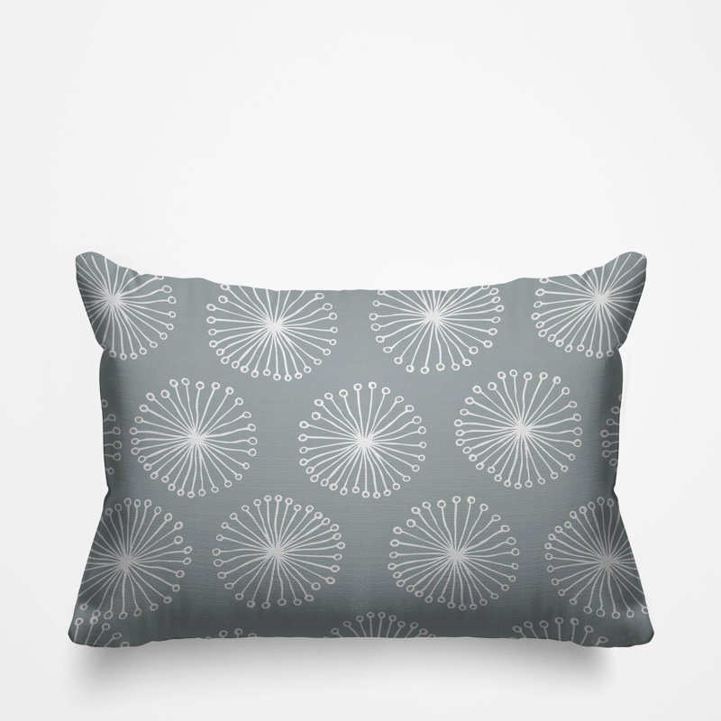 Janis Dandelion Indoor/Outdoor Throw Pillow, Gray
