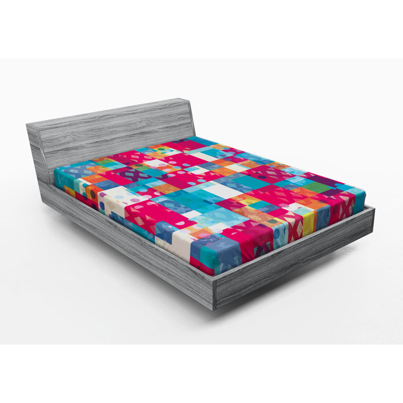 Microfiber Geometric Fitted Sheet, Full Fitted Sheet