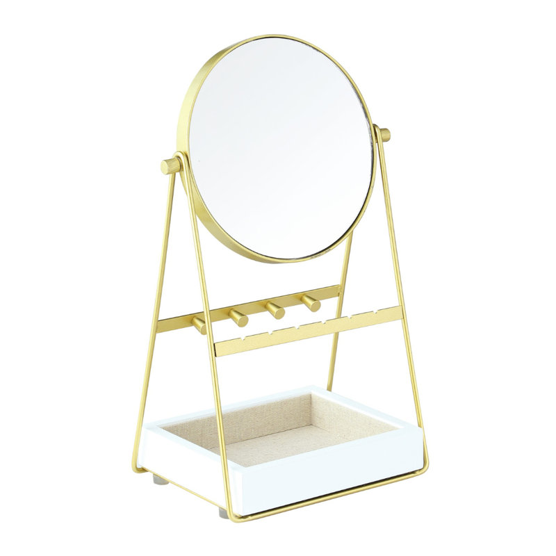 Organisateur de bijoux avec miroir Kenna, Noir / brun